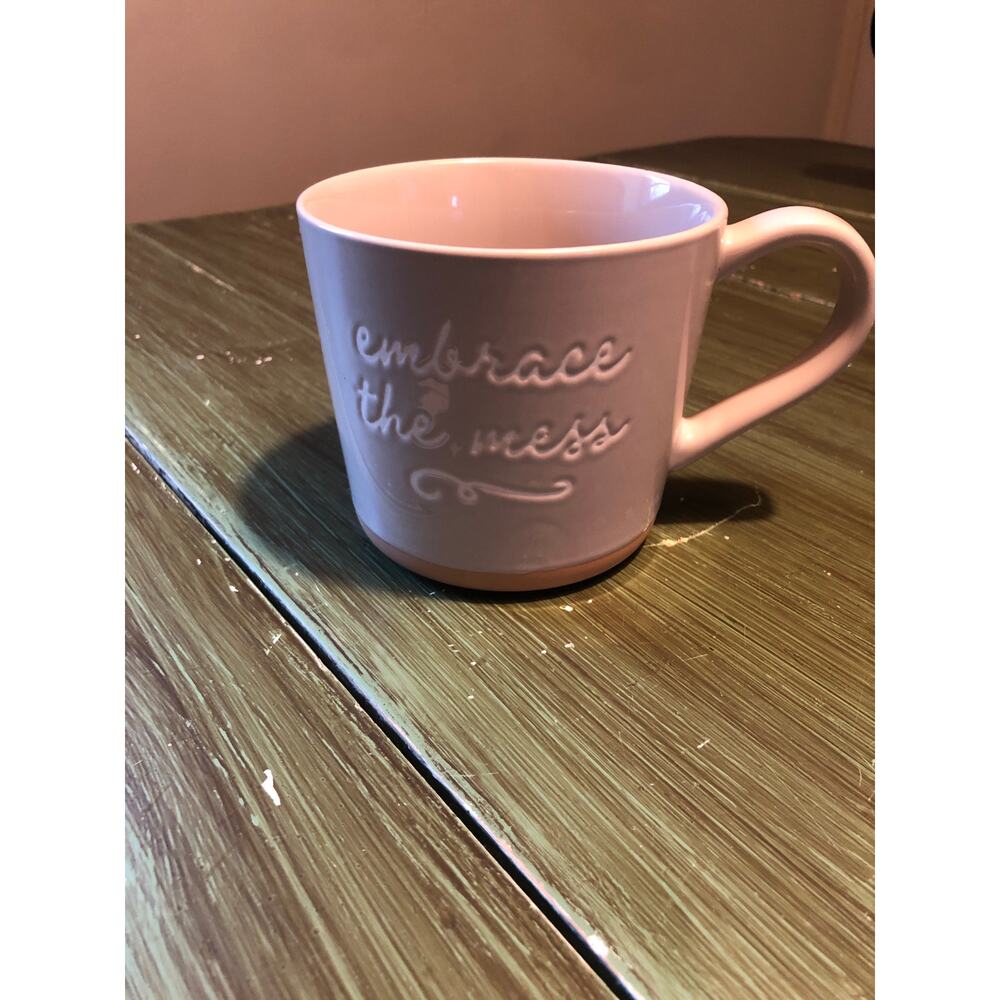 Threshold NWOT "Embrace the Mess" Gray Taupe Coffee Mug